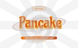 Sweet breakfast pancake with honey yummy food editable text effect