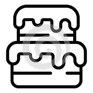 Sweet cake confection icon outline vector. Tasty creamy pie photo