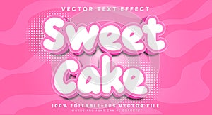 Sweet cake 3D editable text effect Template