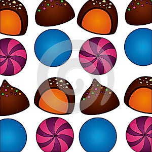 sweet candies icon pattern