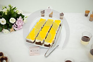 Sweet candy bar.Different delicious cake .