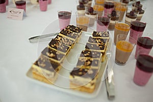 Sweet candy bar.Different delicious cake . photo