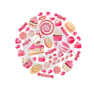 Sweet candy. Chocolate bars, lollipop bonbon and marmalade candied fruit, caramel candies kids desserts. Flat vector