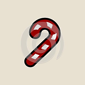 Sweet candy icon simple flat style Christmas symbol