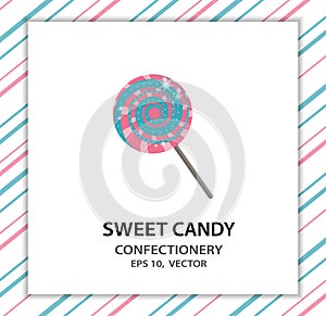 Sweet candy lollipop, flat, lorem ipsum, symbol, sign, abstract