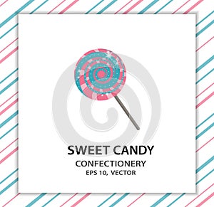 Sweet candy lollipop, flat, lorem ipsum, symbol, sign, abstract photo