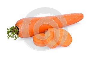 Sweet carrot with slices isolated on white