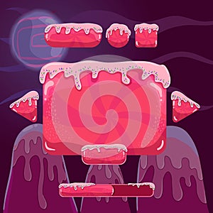 Sweet cartoon user interface games. Game design illustrat