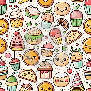 Sweet and cheerful food pattern