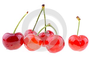 Sweet cherries isolated on a white background