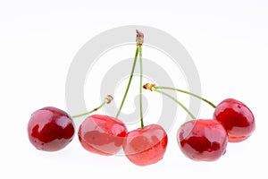 Sweet cherries isolated on a white background