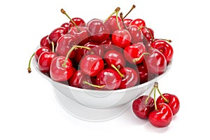 Sweet cherries (Prunus avium) in plate