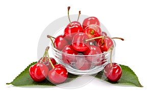 Sweet cherries (Prunus avium) in plate