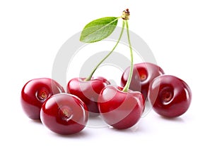 Sweet cherry with leaf