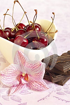 Sweet cherry, orchid and chocolate