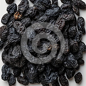 Sweet and chewy Texture of black raisins, a beloved dried fruit