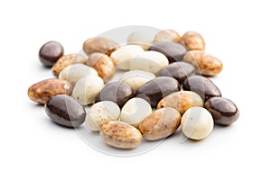 Sweet chocolate almonds. Chocolate eggs