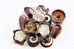 Sweet chocolate candies with filling