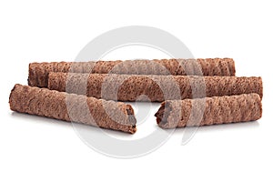 Sweet chocolate round stick wafers