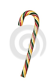 Sweet Christmas candy cane isolated on white background