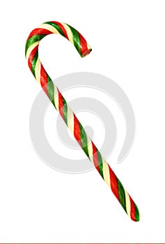 Sweet Christmas caramel cane isolated