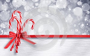 Candy Canes With Ribbon - Sweet Christmas Card