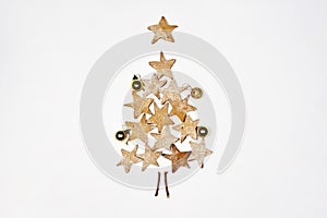 Sweet Christmas tree made with star cookies