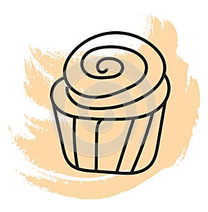 Sweet cinammon roll, icon icon