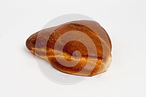 Sweet cinnamon bun roll swirl over the white background