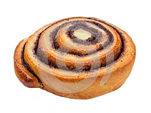 sweet cinnamon roll isolated on white background