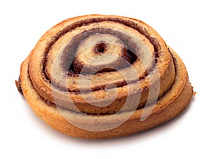 sweet cinnamon roll isolated on white background