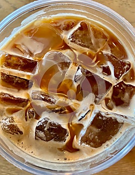 Sweet Cold Iced Caramel Coffee Drink