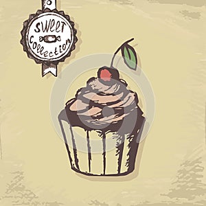 Sweet collection of didderent cakes