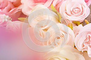 Sweet color fabric roses in soft style