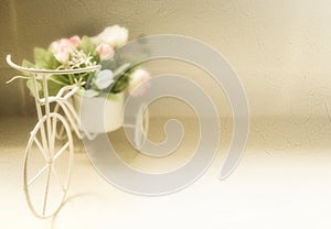 Sweet color roses in soft and blur style on mulberry paper texture