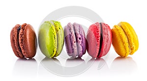 Sweet coloured macaroon dessert