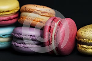 Sweet and colourful french macaroons