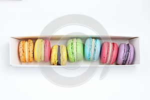 Sweet and colourful french macaroons