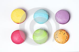 Sweet and colourful french macaroons