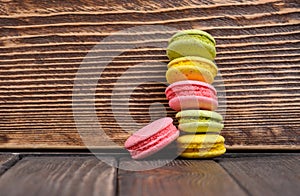 Sweet and colourful french macaroons or macaron