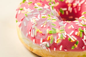 Sweet and colourful pink doughnut/Sweet and colourful pink dough