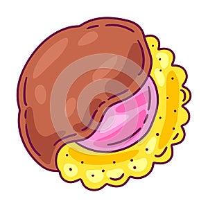 Sweet cookie illustration. Image for confectionery or candy shop.