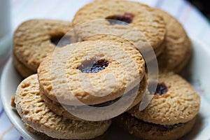 Sweet cookie on white background