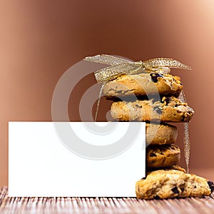 Sweet cookies tied with ribbon