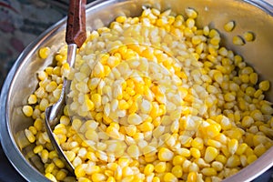 Sweet Corn with Butter in a bowl.