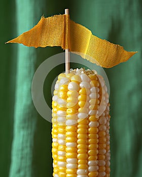 Boiled Sweet Corn with a Yellow Flag
