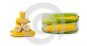 Sweet Corn Ears Isolated, Maize Cob Pile, Corncob, Corn Ear