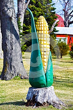 Sweet Corn Statue with A Worm