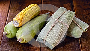 Sweet Corn, typical of Brazil, called Pamonha, Food for June and July parties