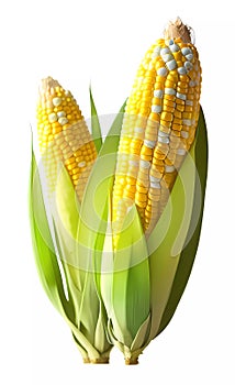 Sweet corn on white background